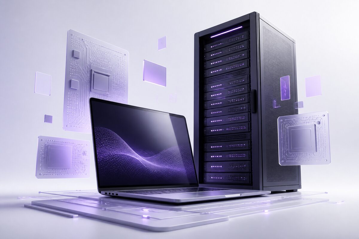 Technology professionals collaborating on business systems